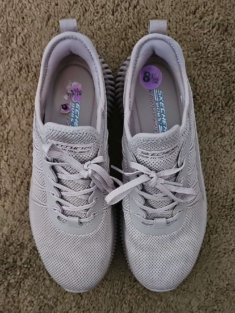 Skechers Women’s Light Gray Lace-Up Athletic Sneakers